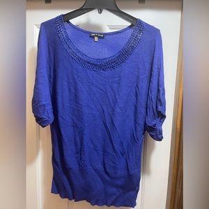Cable and Gauge Royal blue half sleeve sweater Large